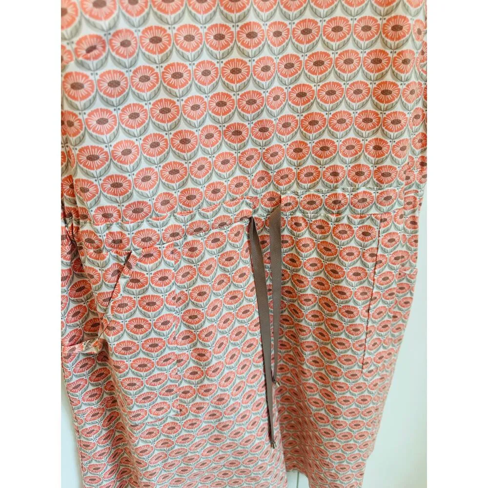 Summer Dress Size medium Cotton made in USA Geo Floral shape Pockets Pink - Image 8