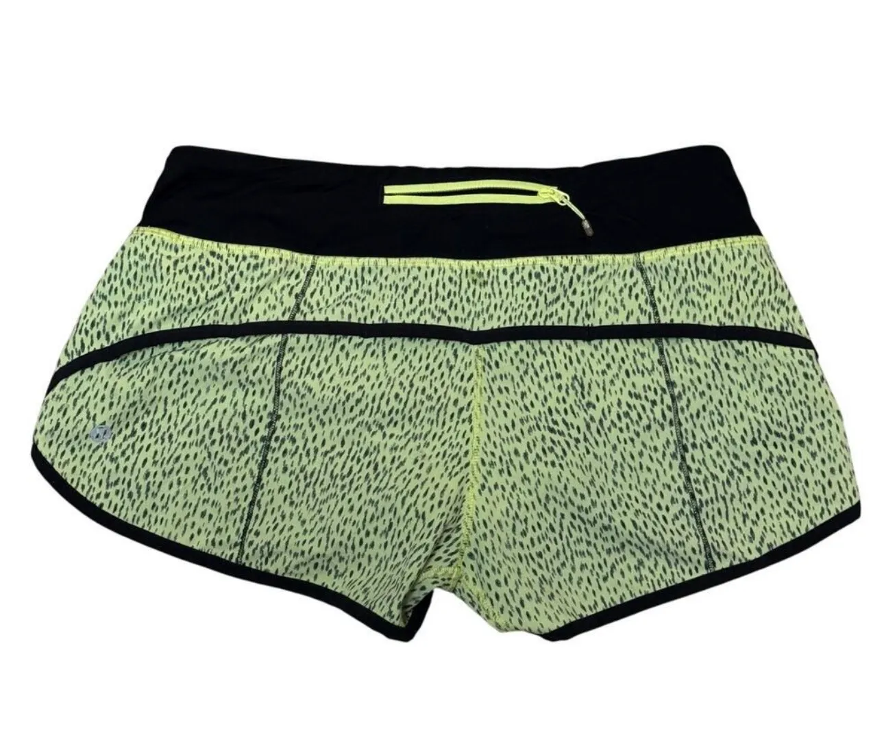 Lululemon Speed Shorts Dottie Dash Yellow Black Size 6 - Image 3