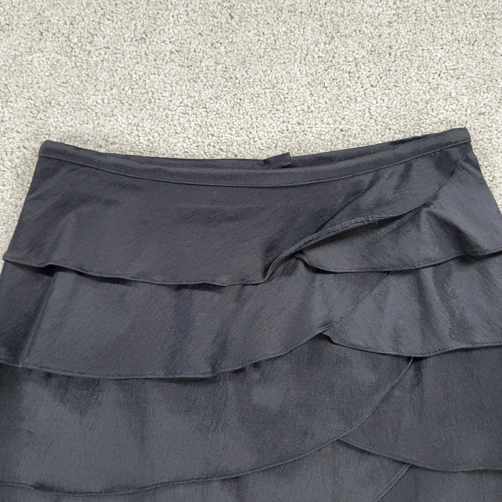 Cachet Womens Skirt Medium‎ Black Ruffle Layered Pencil Straight Career Office - Image 11