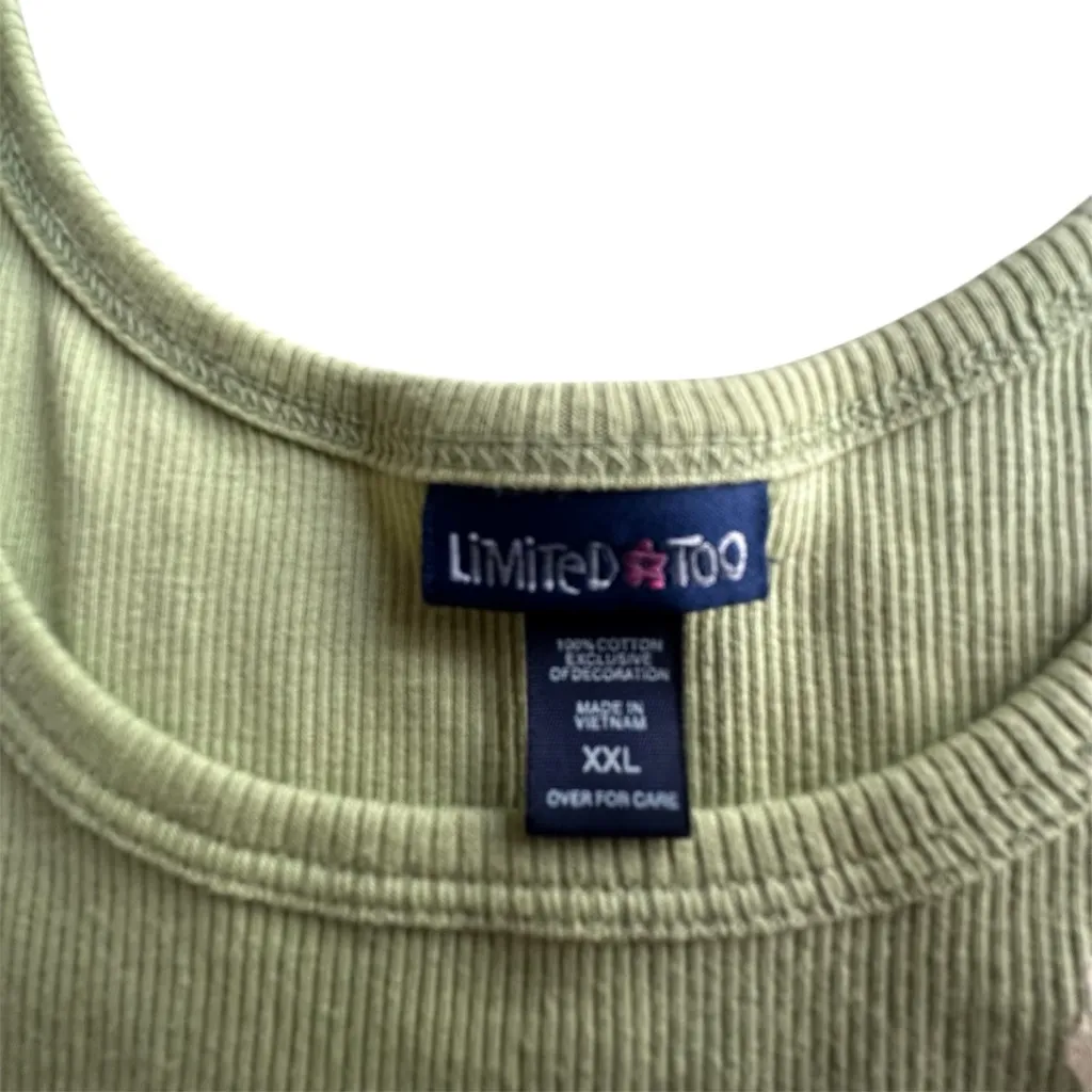 Limited Too Vintage Y2k green ribbed tank top size XXL EUC - Image 4