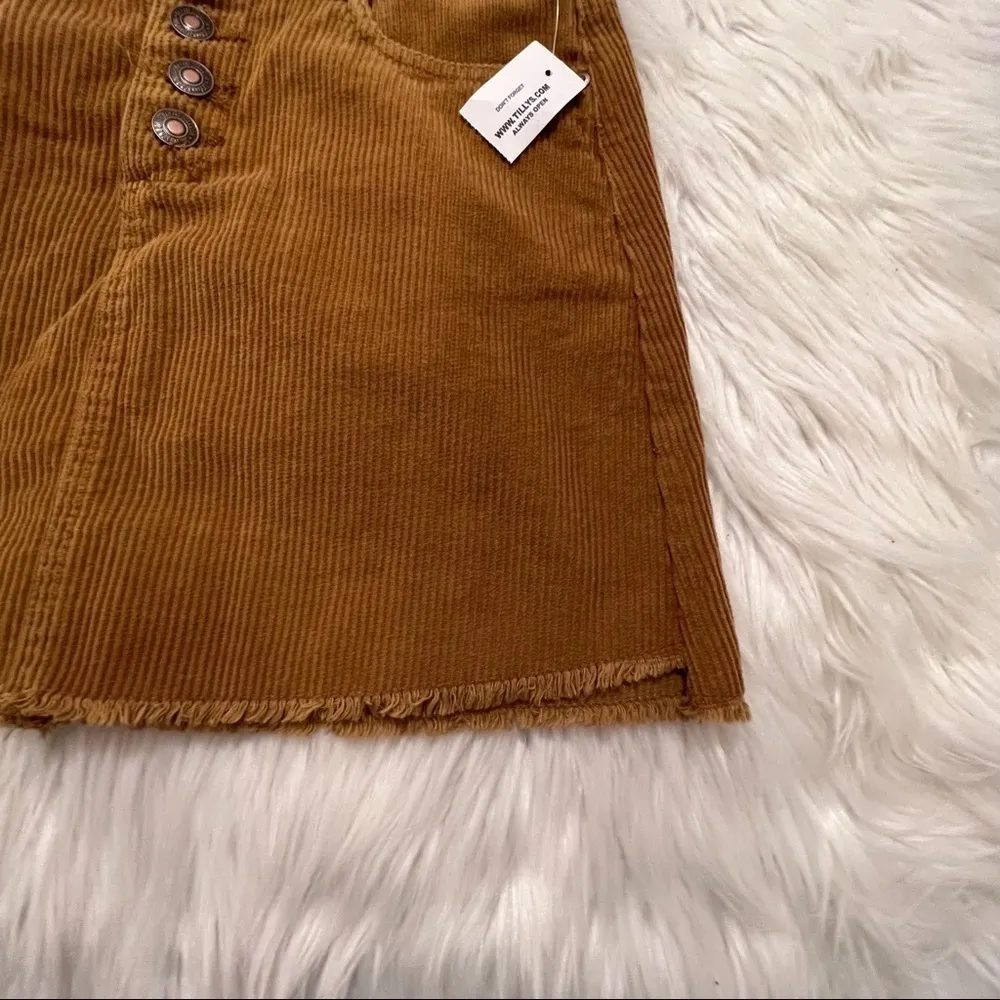 Sky & Sparrow Corduroy Mini Skirt Cognac Tan - Image 5