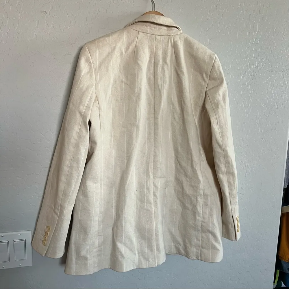 J. Crew Alfie Cream Blazer Jacket In Denim Stripe - Image 7
