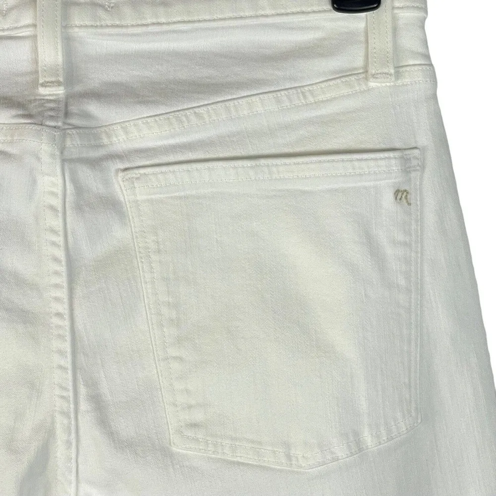Madewell SZ 31 9" High-Rise Skinny Jeans Zip-Fly Stretch Pocket Distressed White - Image 6