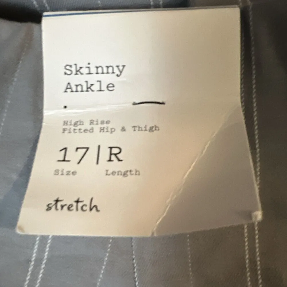 A New Day Pants High-Rise Slim Fit Ankle Gray Stripe Women's 17 New - Image 4