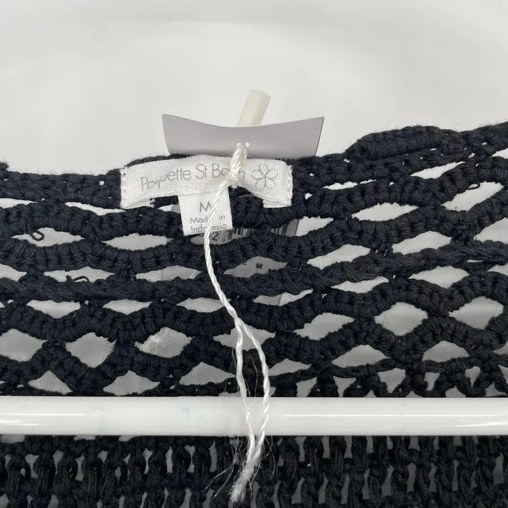 NWT Poupette St Barth Kaia Crochet Maxi Dress Medium Black Cover Up Medium - Image 5