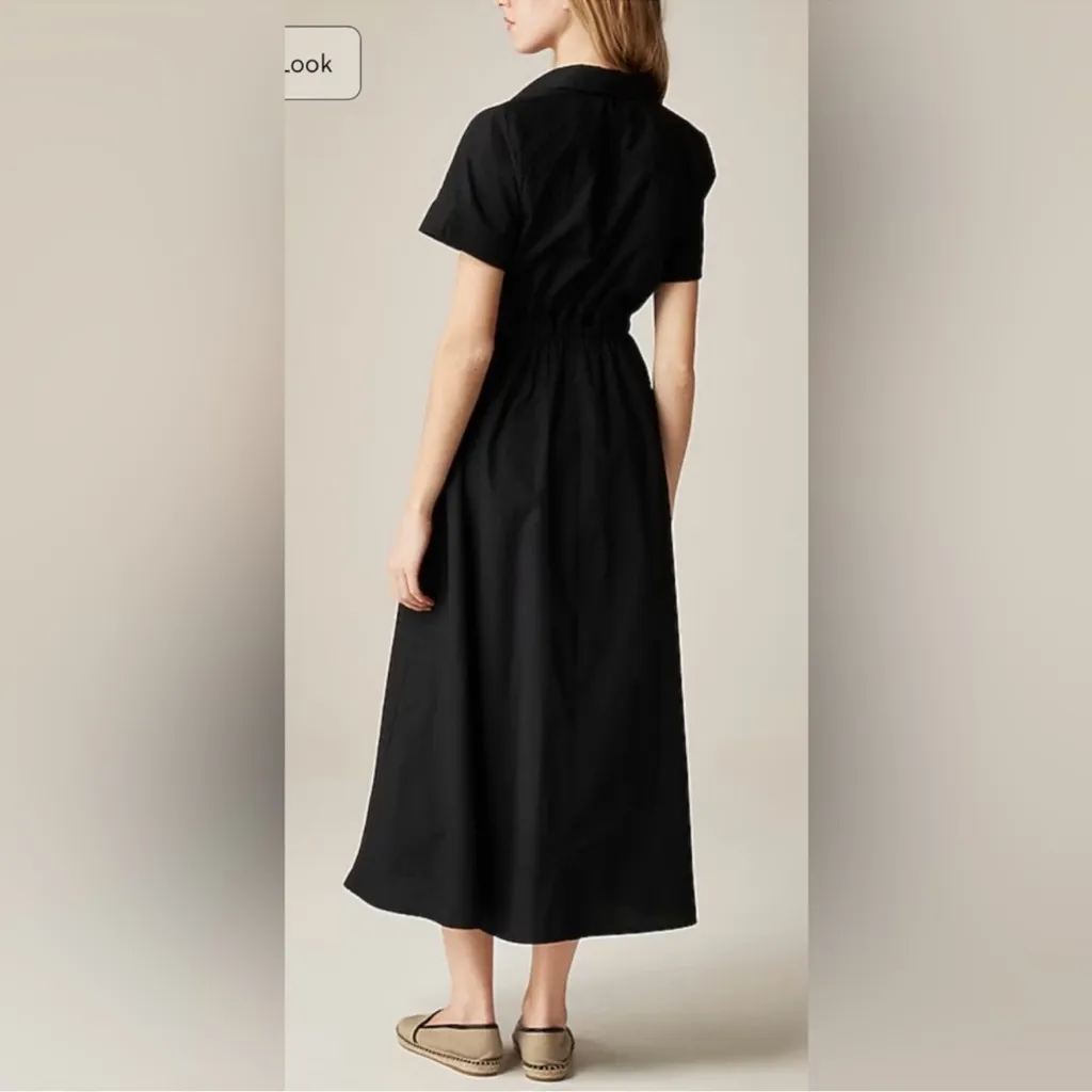 J.Crew Cerise shirtdress in cotton poplin in black 18/1X - Image 4
