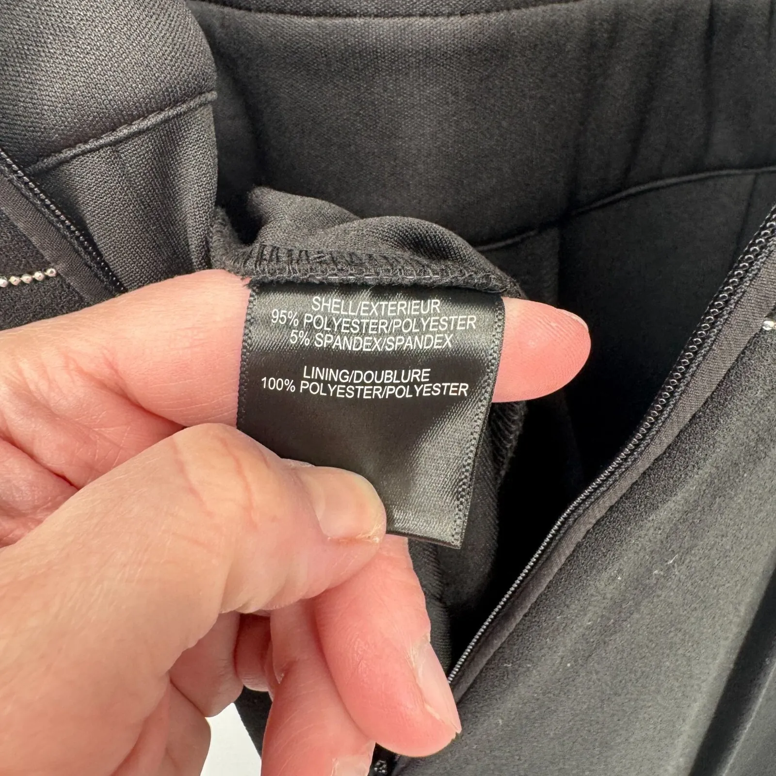 Badgley Mischka Old Money Jumpsuit sz 2 Black Rhinestone Trim Polyester NEW $189 - Image 14