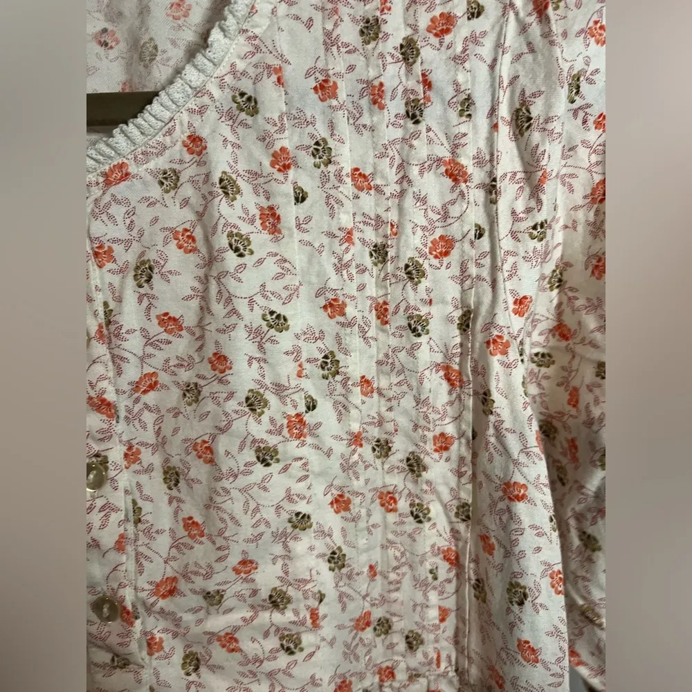 Unbranded VTG Crème White & Pink Floret Flowers Ruffle Lace Midi Dress Size Med - Image 12