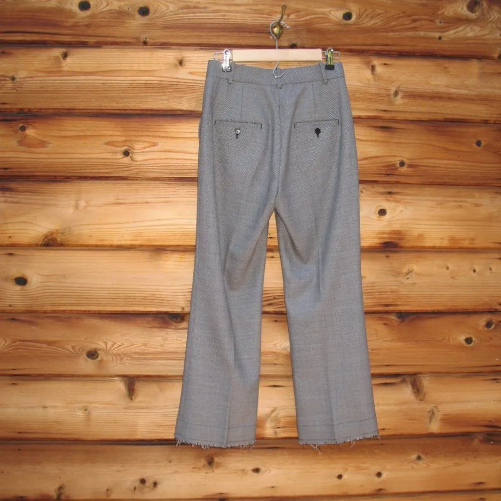 Helmut Lang Wool Blend Cropped Raw Hem Pants - Image 5