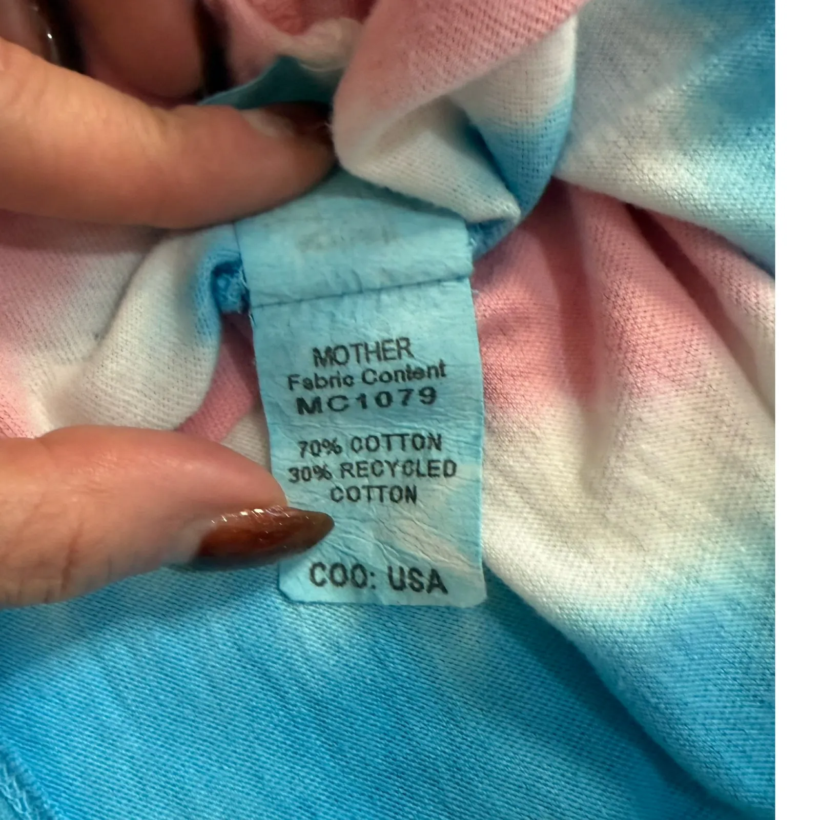 Mother Blue Pink Snow Cones Tie Dye Lil Goodie Goodie Tee size S NEW Tags - Image 5