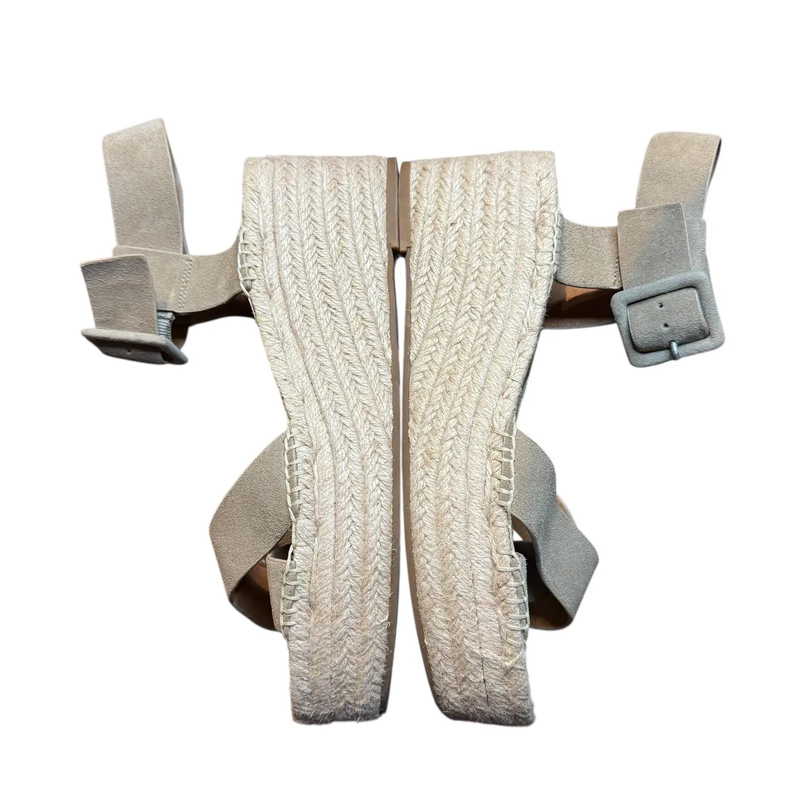 Lucky Brand Shoes Womens Size 9.5 Beige Suede Audrinah Espadrille Wedge Sandals - Image 6