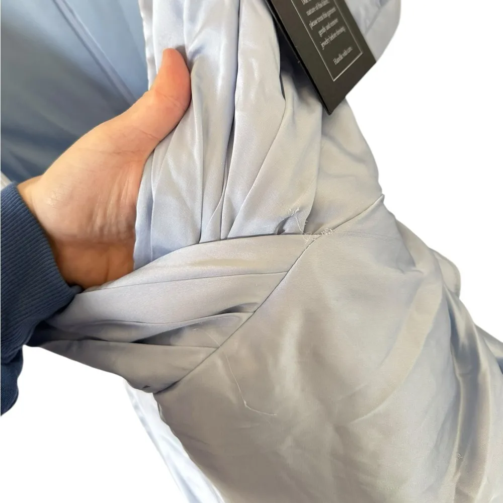 Ieena for Mac Duggal NEW Wrap Front Satin Cocktail Dress - Image 8