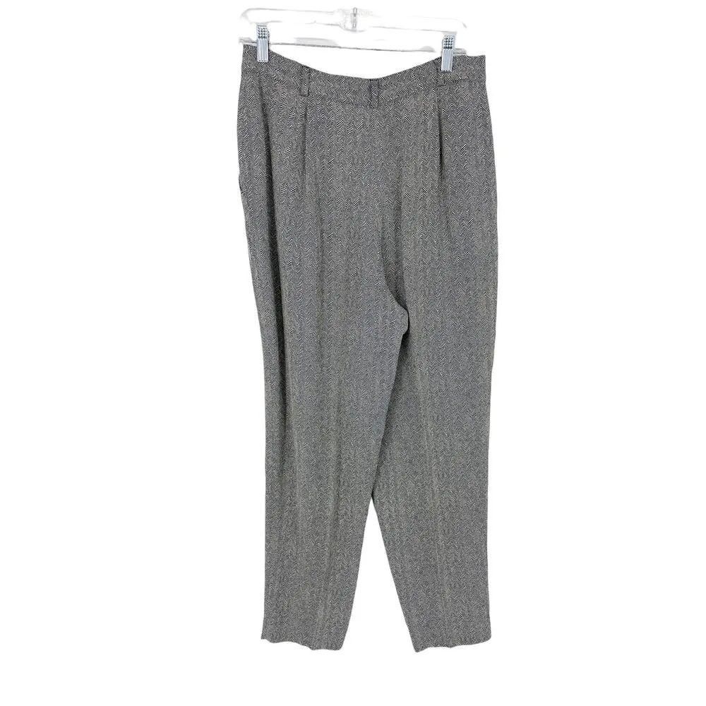 Giorgio Armani Pants Womens 14 Trousers Pleated Black White Le Collezioni - Image 2