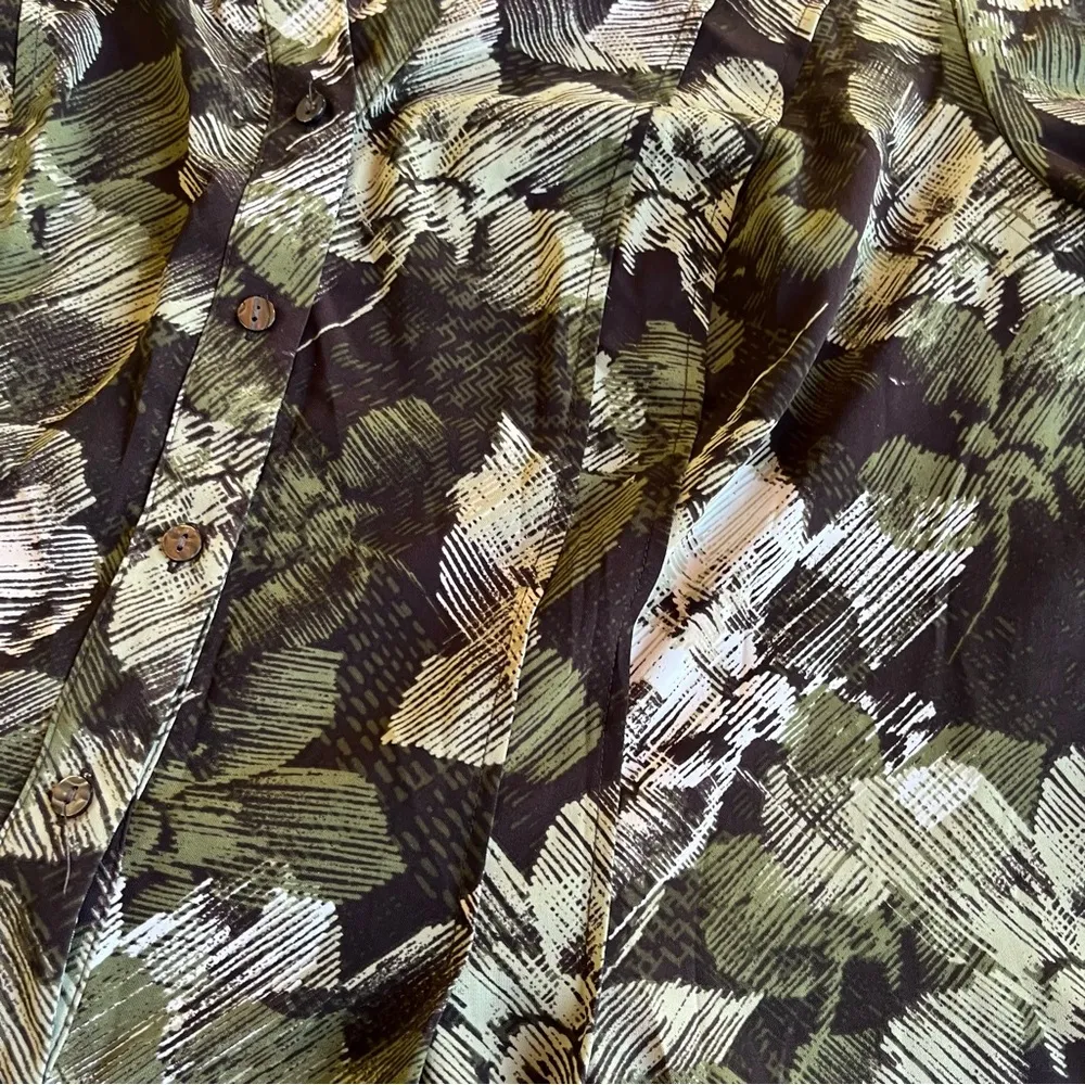 Croft & Barrow 2X Button Up Shirt Blouse Loose Fit Print Short Sleeve Career - Image 3