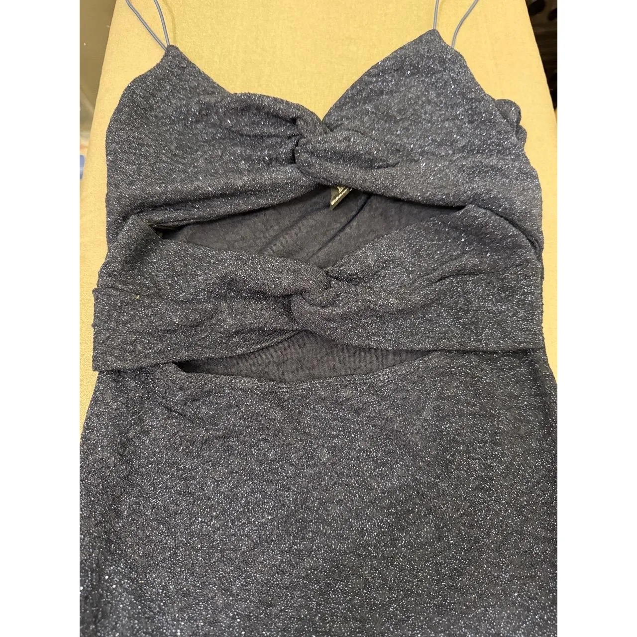 Windsor Navy Glitter Cutout‎ Bodycon Mini Dress S - Image 3