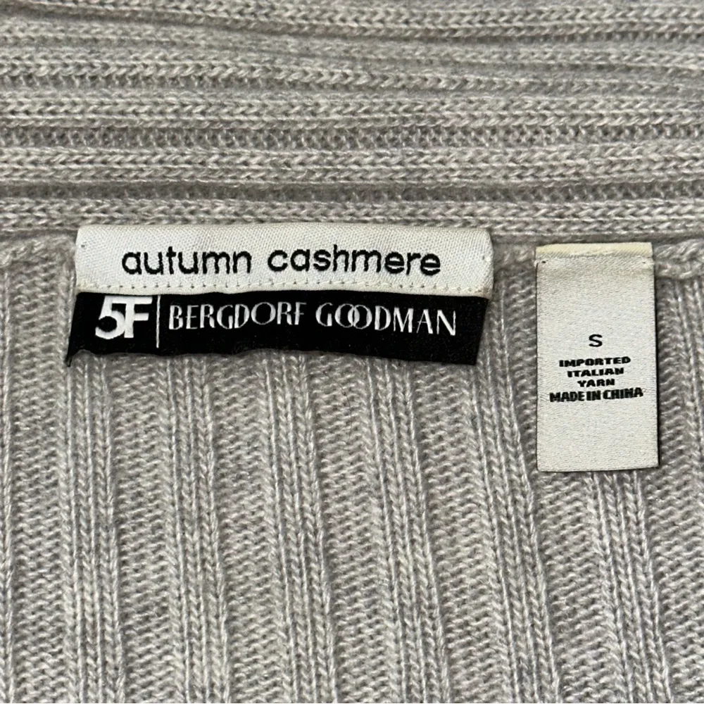 Autumn Cashmere for Bergdorf Goodman S Gray Merino Wool Open Sweater Cardigan - Image 5