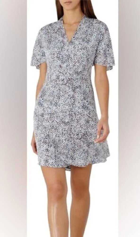 Reiss Multicolor Prose Ditsy Mosaic Print Silk Casual Dress Size 8 Medium Femme - Image 3