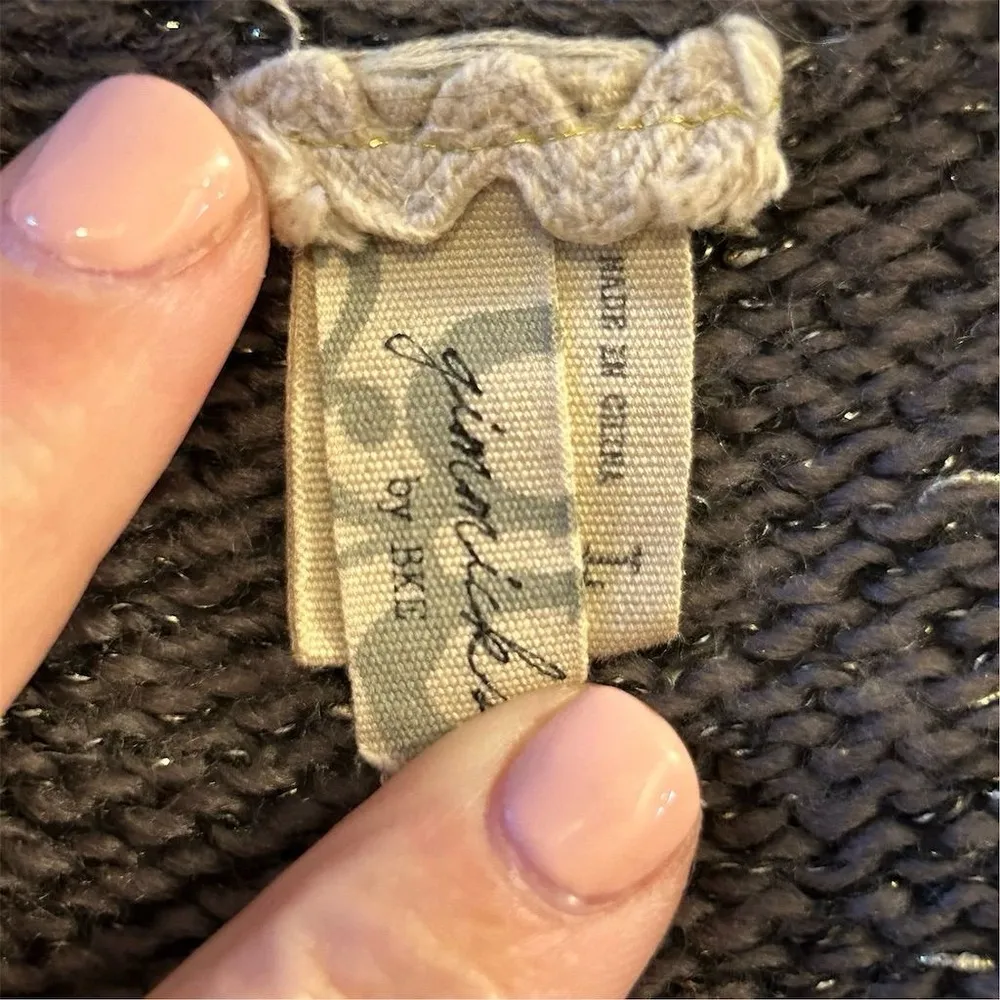 Gimmick by bke Women's L Cardigan Sweater Geometric Fringe Hem - Image 6