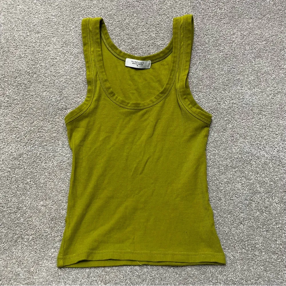 Nude Lucy Maya Long Line Rib Tank Size Small Green - Image 3