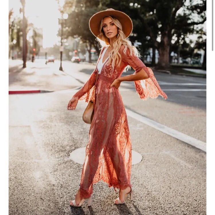 VICI French Lace Duster Kimono - Image 6