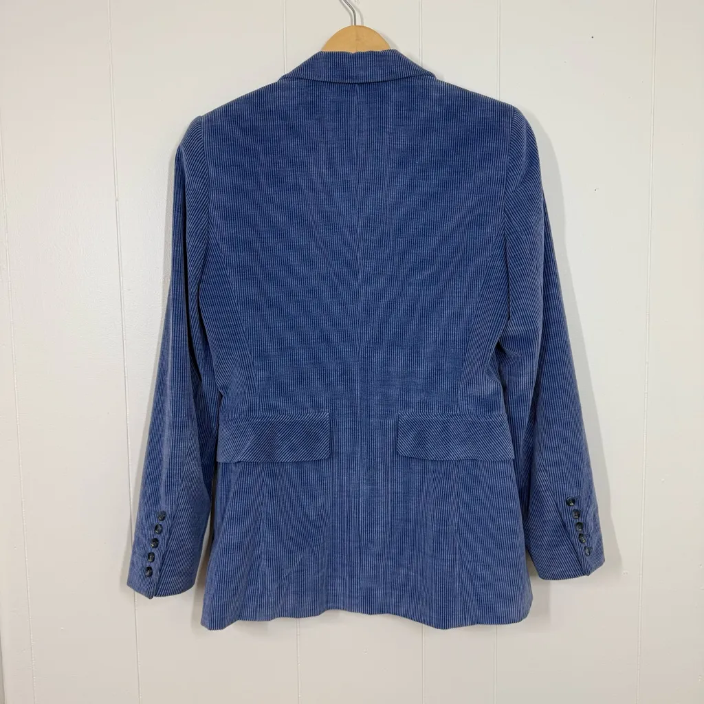 Escada Blue Corduroy Blazer Coat Size 36 - Image 9
