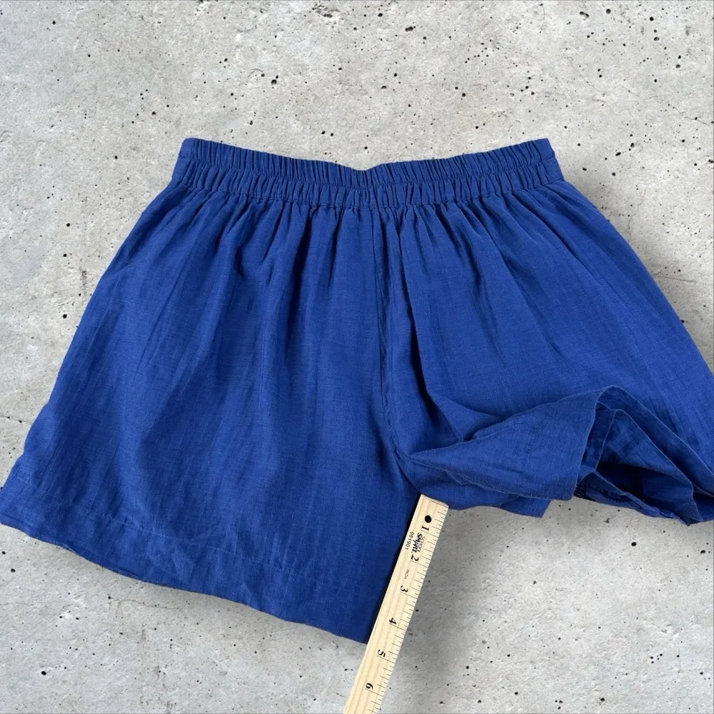 Anthropologie Leifnotes Silk/Cotton Jubilation Eyelet Lace Shorts in Indigo Sz 4 - Image 6