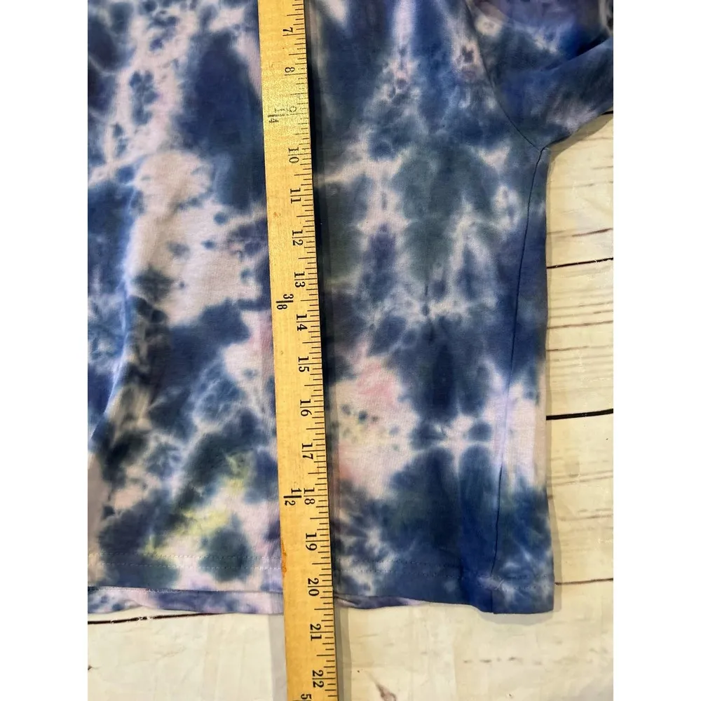 Isa & Ella Tie dye Long Sleeve Shirt Blue White Womens Large - Image 8