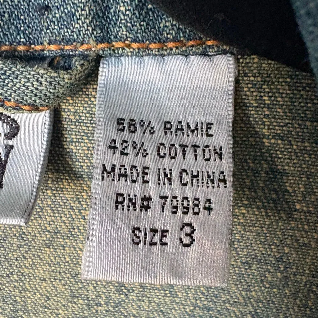 Vtg Chico’s Denim Workwear Chore Coat Jacket Button Down Size L (3) - Image 6