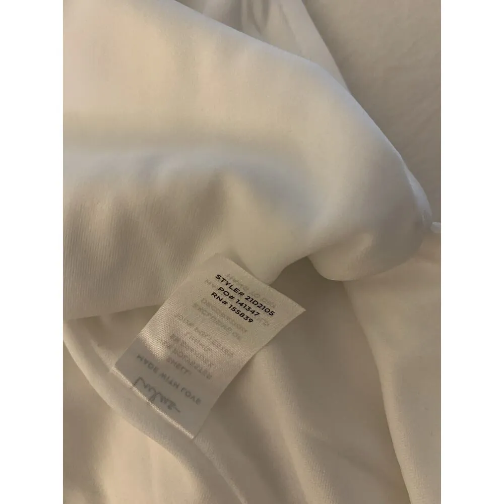 Lulus Fit & Flare Dress Womens Small Solid White Spaghetti Straps Front Slit - Image 8