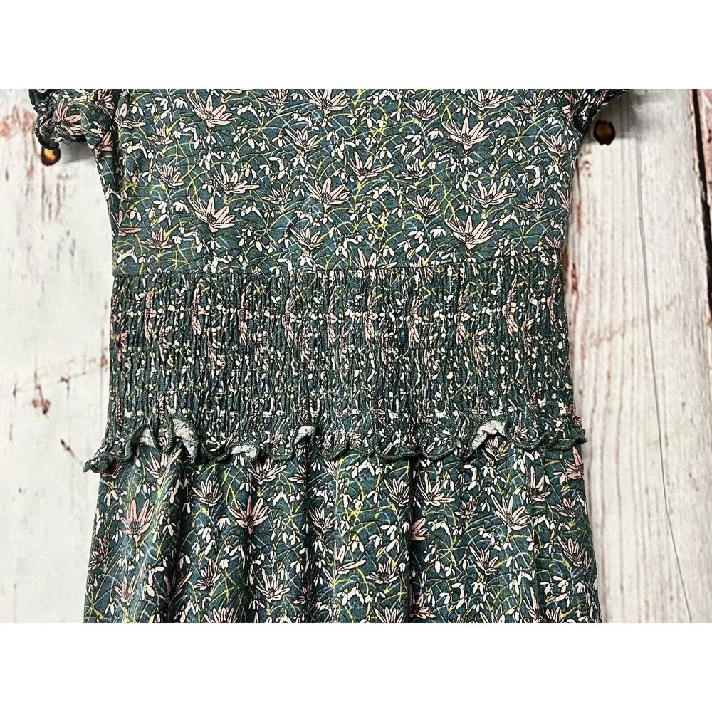 NWT Urban Outfitters Charlie Knit Smocked Puff Sleeve Midi Dress Floral Small - Image 6