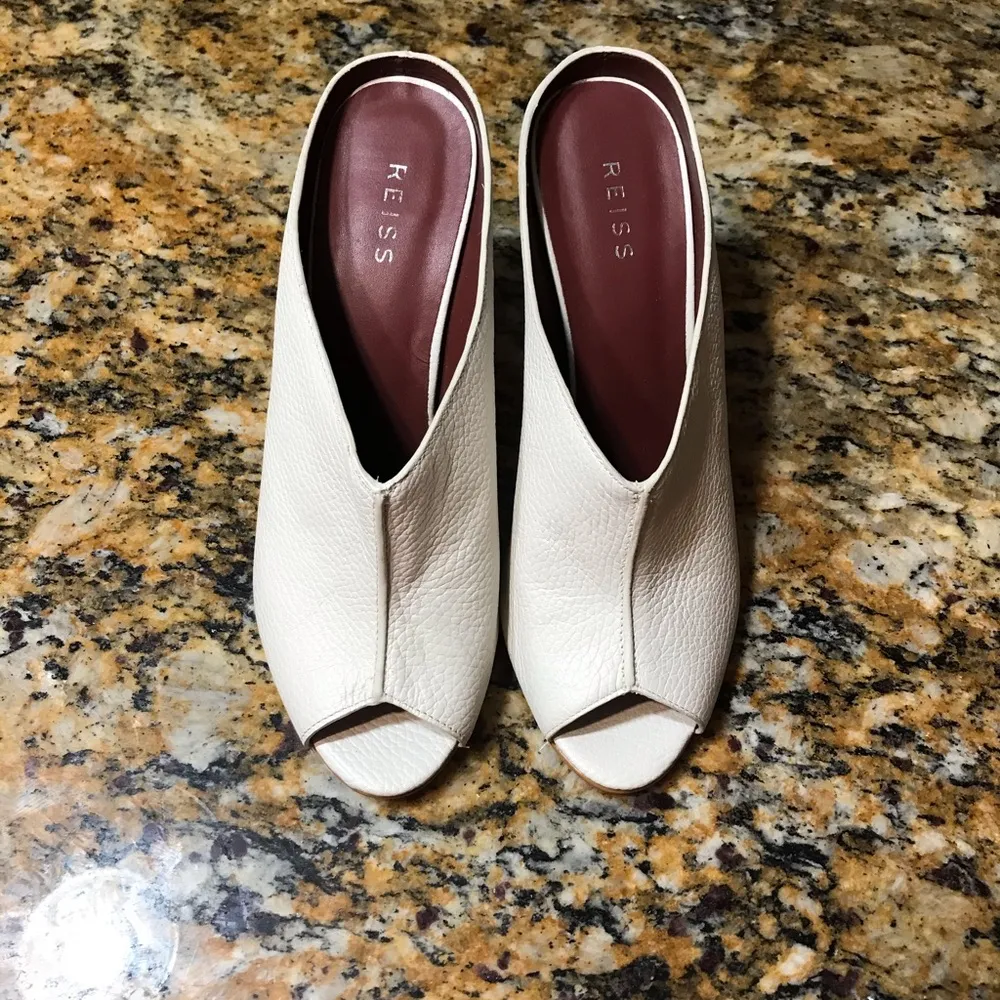 Reiss Marcel Peep Toe Mules Sz40 10US - Image 3