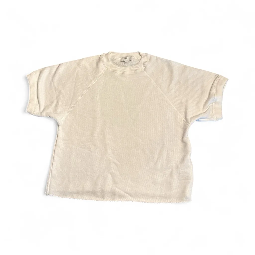 AG Adriano Goldschmied women’s cropped sweatshirt tee white Size S NWOT - Image 2