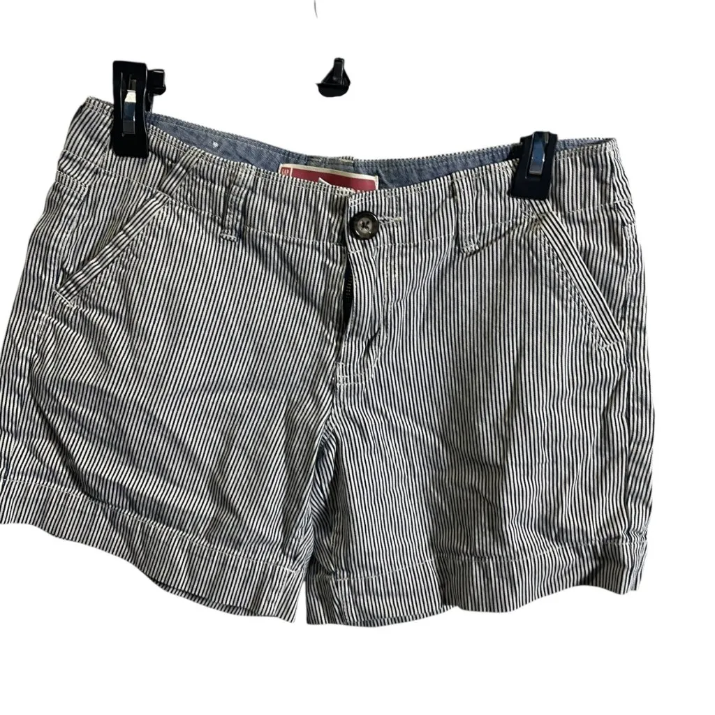 Gap Jeans Womens Striped Shorts Size 2 Blue/White Casual Cotton - Image 2