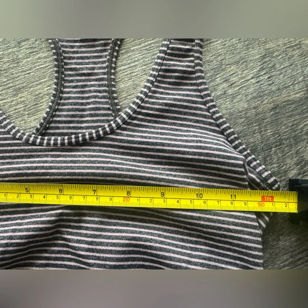 Lululemon Cool Pink Grey Striped Racerback Tank Top athletic Gym 2 or 4 size - Image 6