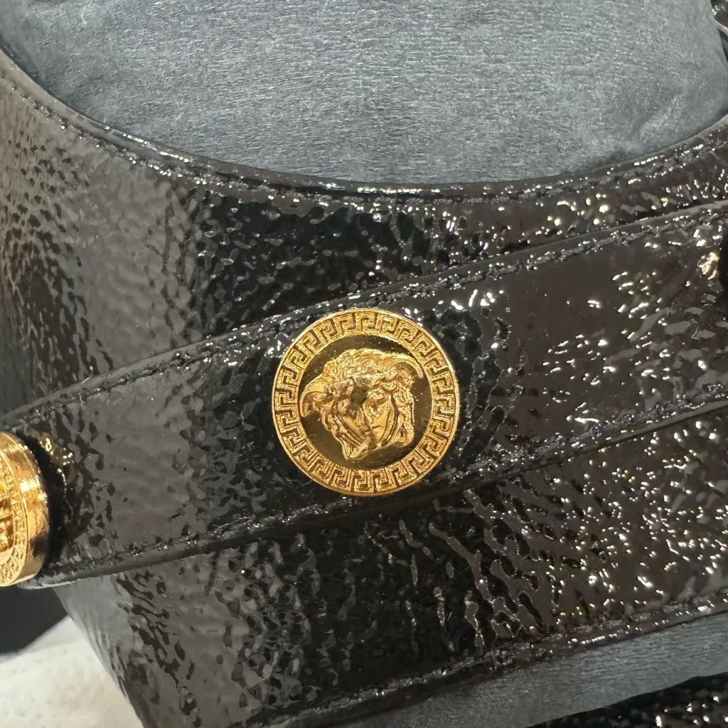 Versace Black Heels with Gold - Image 5