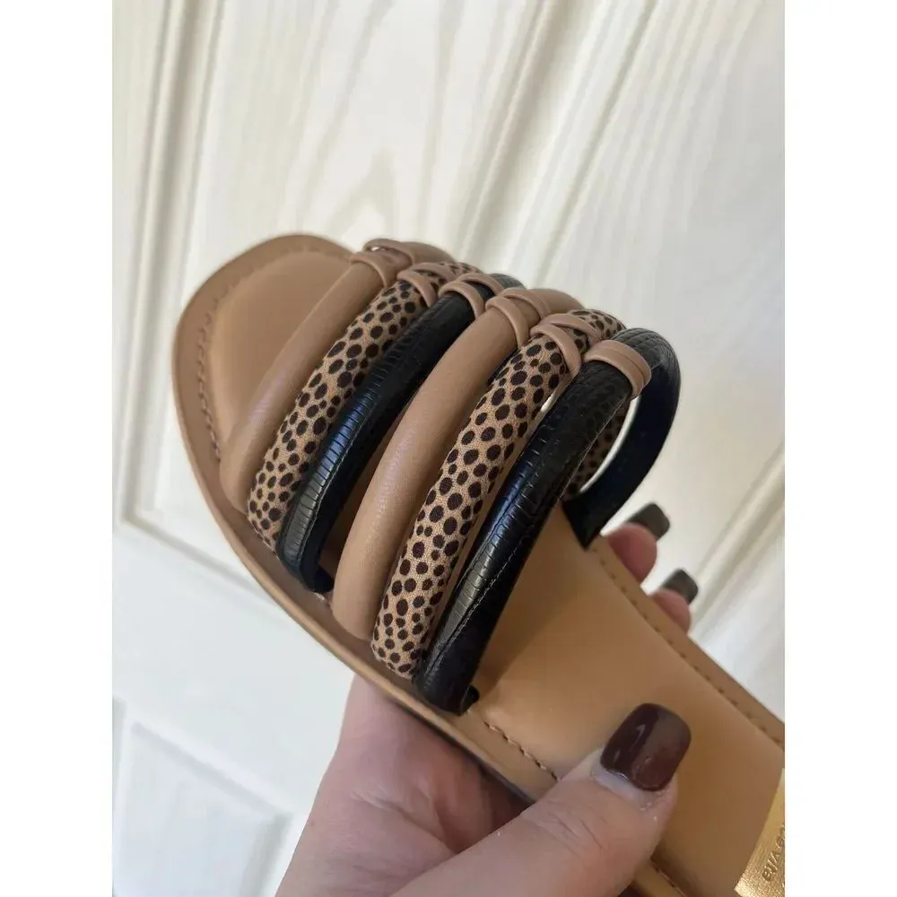 DV Dolce Vita Women's Junyper Flat Slide Sandal CD4 Cheetah Size US 6.5 Shoes Black - Image 7