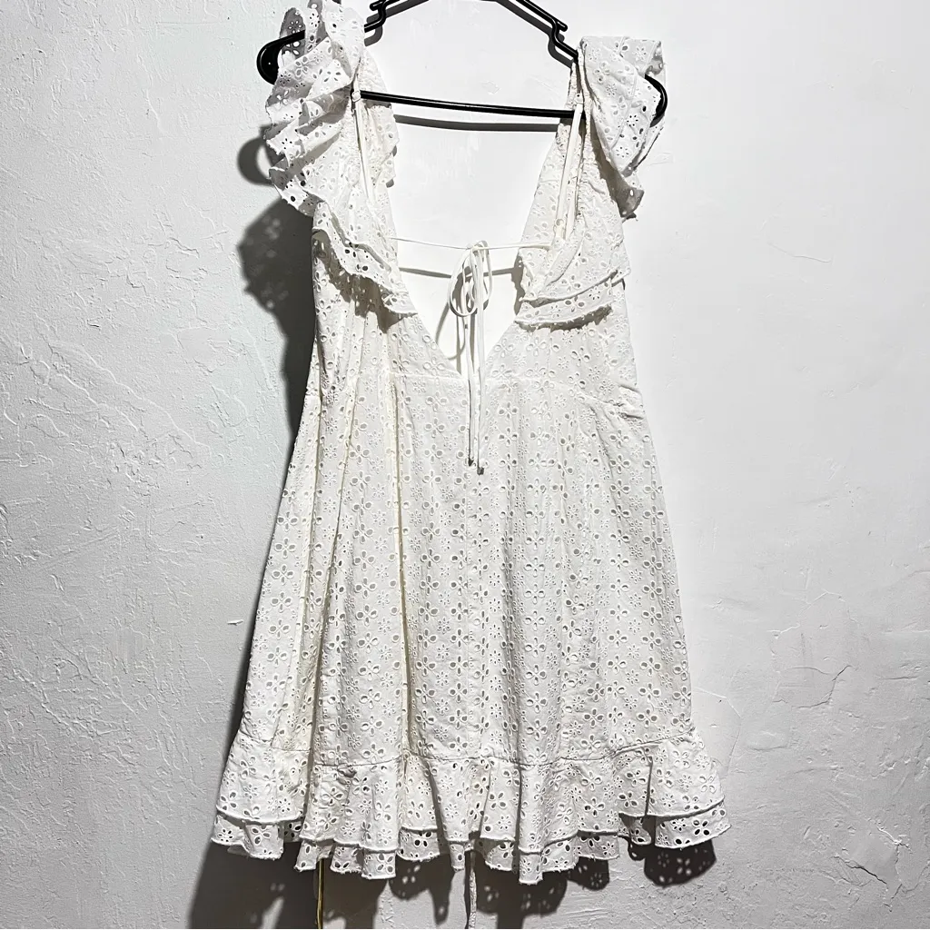MAJORELLE Elegant White Cotton Dress - Image 9