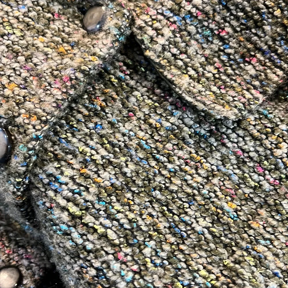 SAG HARBOR DRESS Blazer Button Front Boucle Olive-8 - Image 4