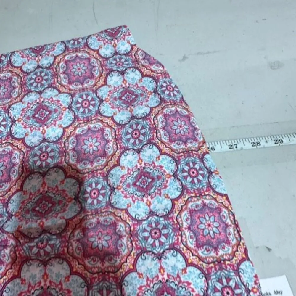 NWT DR2 Women’s Paisley Floral Bright Pink Pattern Blouse Medium V‎ Neck Career - Image 11