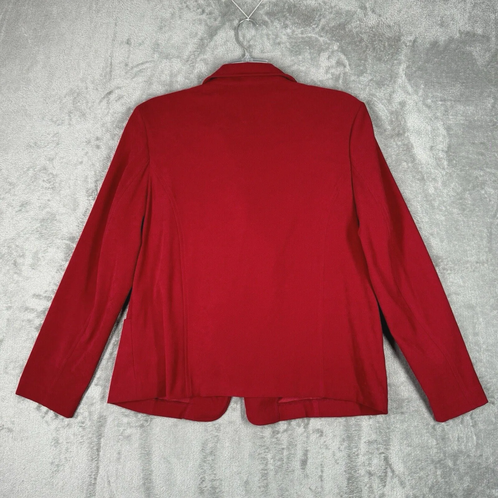Briggs New York Blazer Womens‎ 14 Red Faux Suede Preppy Office Business Casual - Image 3
