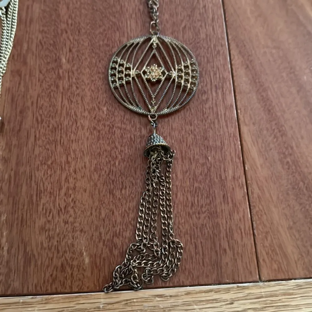 Bundle of 2 long necklaces and one bangel Gold - Image 7