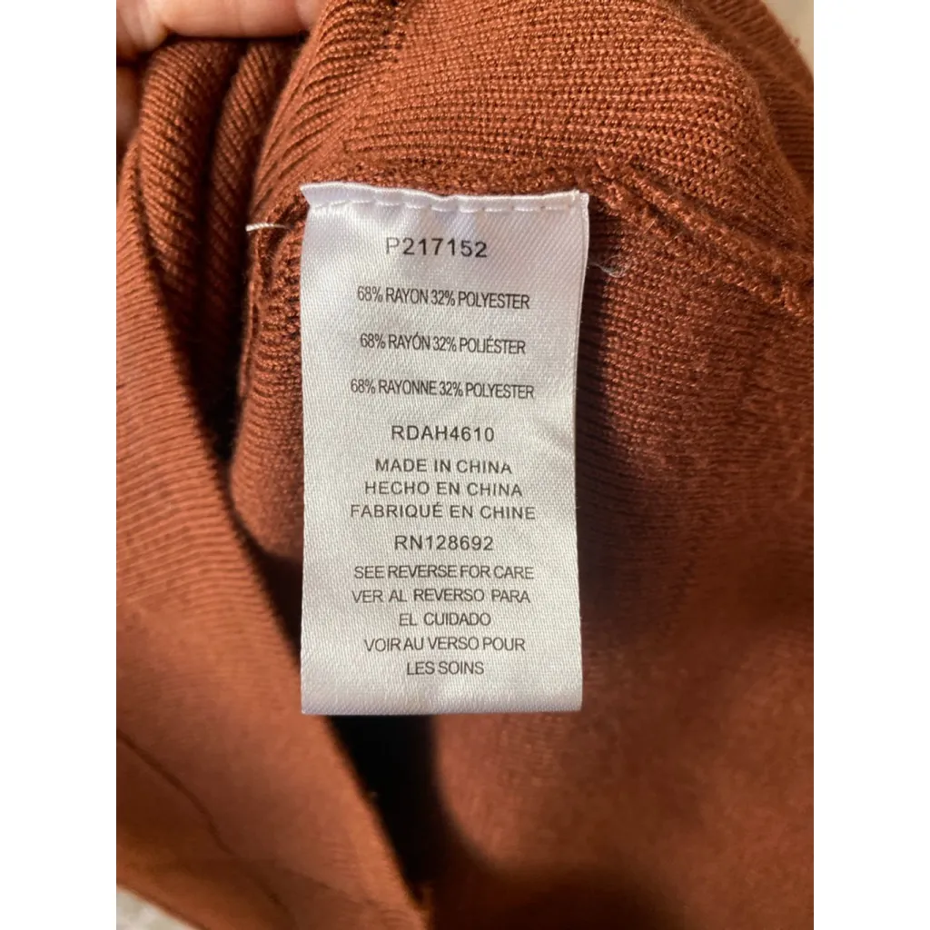 Madden Girl Ribbed Mini Dress Rust Long Sleeve Clean Girl Celebrity Quiet Luxury - Image 5