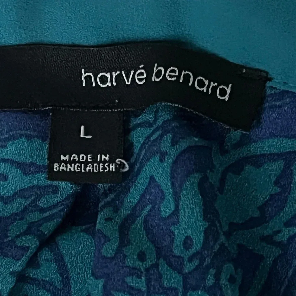 harve bernard Floral Long Sleeve Button Up Tunic Blouse L Floral Retro Preppy - Image 8