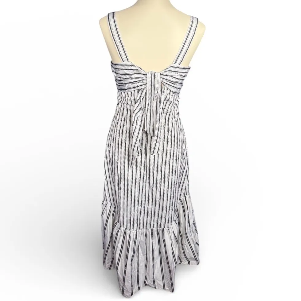 Theory Vebtura Striped Tie Back Maxi Dress Midi Length Women's Size XS - Image 2