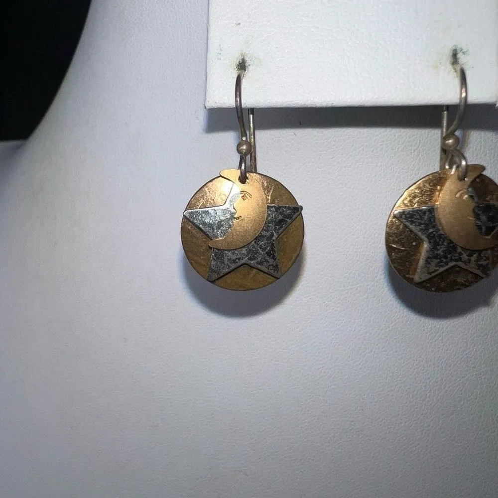 Petite Mystic Star‎ and Crescent Moon Earrings Gold - Image 6