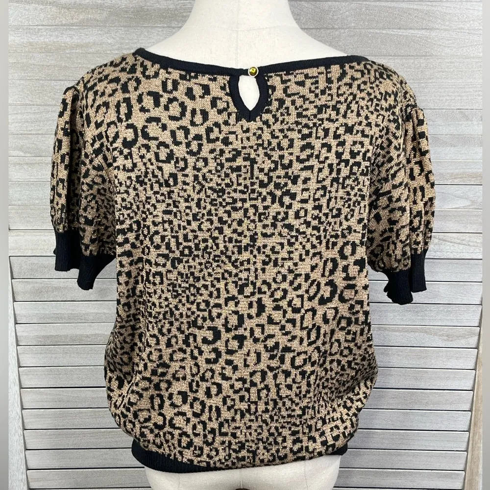 Next  (Knitted with Love) Short Sleeve Sweater Leopard Print-18 - Image 3