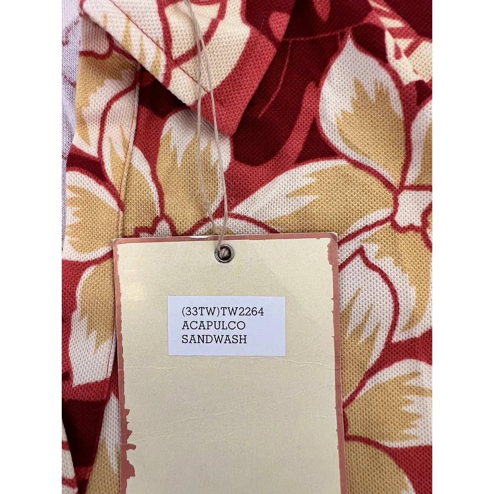 Tommy Bahama Women Sleeveless Polo Hawaiian Floral V Neck Red Apple Sandwash Nwt - Image 3