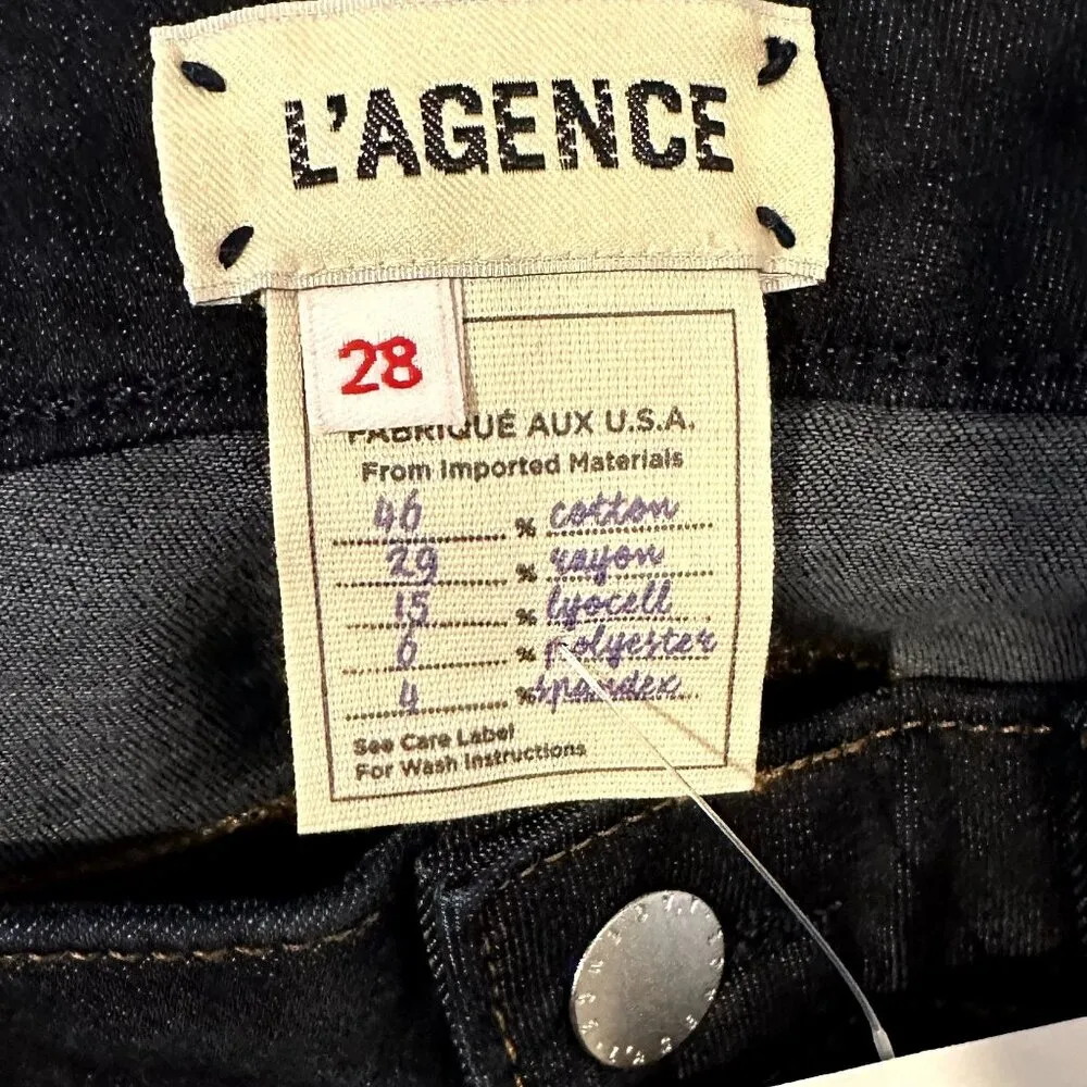 NWT L'AGENCE Margot High Rise Skinny Jean in Midnight - Size 28 - Image 3