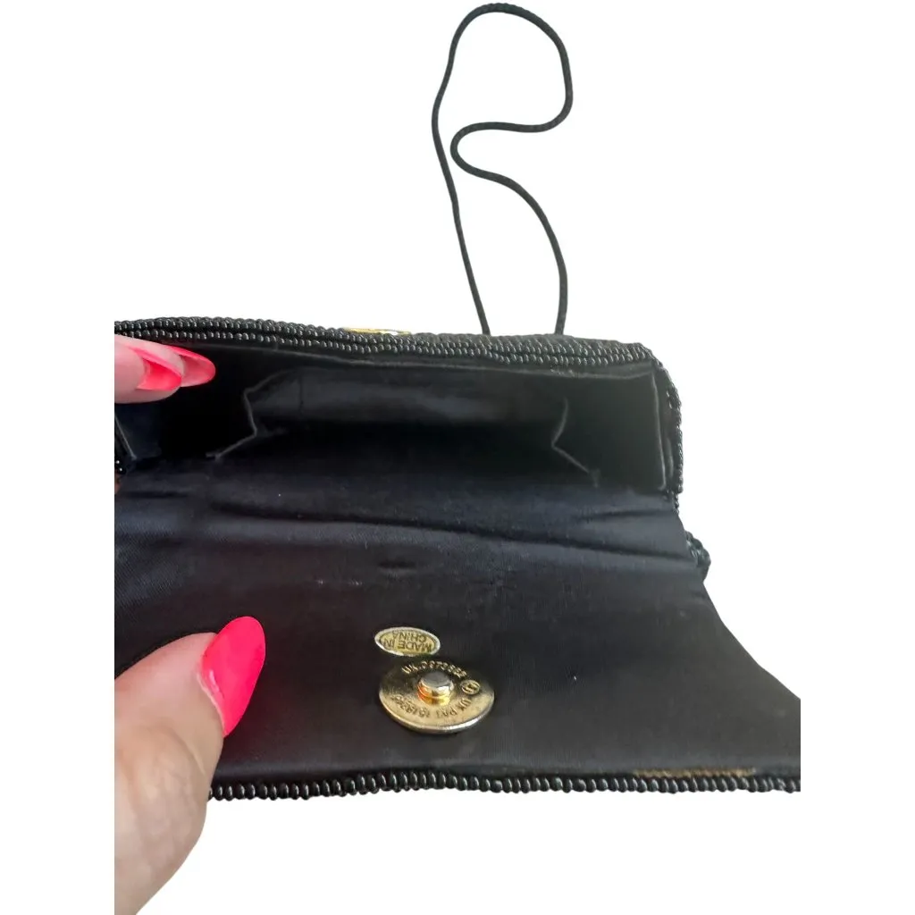 ALBERT ELOVITZ Vintage Piano Beaded Crossbody Cocktail Bag Black - Image 9