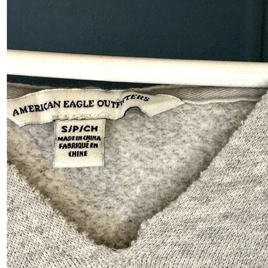 American Eagle‎ Cropped Embroidered Hoodie sz sm - Image 4
